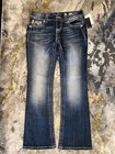 Miss Me Women s Blue Bootcut Jeans Medium Wash Studded Rhinestone Embroidered