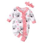 Newborn Baby Girls Cartoon Romper Tops Jumpsuit Bodysuit Outfits Clothes Set
