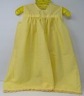 Vintage Girls Toddler Yellow Dress With Matching Pantaloons   Lace Trim