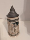 German Lidded Beer Stein Depicting A Couple And Floral Design