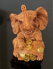 Elephant Trunk Up Statue Symbolic Decorative Home Office Decor Figurine