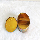 1930s Vintage Flowers Graphics Oval Shape 2 Compartment Tin Collectible Tn592