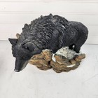 Black Wolf Figurine Statue Wildlife Animal Decor Howling Hunter Collectible