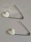 Vintage Baby Diaper Pins Japan Duck Plastic Safety Pins Pat Lock Lot Of 2         