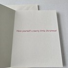 Vintage Christmas Card Cute Mouse Putting Star On Top Of Swiss Cheese Tree