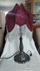 Vintage Victorian Lamp With Beaded Silk And Velvet Shade 28 