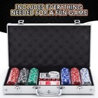 Gamie Poker Set In Aluminum Case  Casino Chip Kit With 300 Chips  Black 