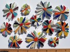 12 Mixed Size   Color Abstract Daisy Mosaic Broken Cut China Plate Tiles