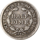 1857-p Seated Liberty Half Dime