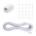 Telephone Extension Cord Phone Cable Line Wire  With Standard 25ft white 1pack