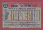 Rick Parker Authentic Signed Autographed Trading Card Coa