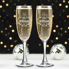 Set Of 2 Personalized Wedding Champagne Glass With Box- Engraved Flutes Custom