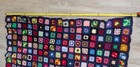 Vintage Hand   crocheted Granny Square Afghan     Scrap Yarn Heirloom 42x60