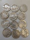 Coint Lot   Buffalo Nickel 5 Cents Coin   Unreadable Dates X 12 Coins