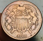 1868 Two Cent Piece 2c Choice Civil War Era Us Copper Coin Cc29609