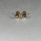 14k Yellow Gold Ball Stud Earrings Diamond Cut Flat Back  4 5mm Baby Petite  4g
