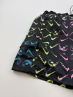 Nike Swim Shorts Youth Small Black Multicolor Swoosh Print Cargo Board Trunks
