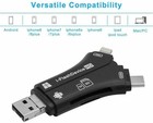 4 In 1 Usb Micro Sd Tf Memory Card Reader Adapter For Iphone Android Pc
