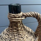 Antique Wicker 1 Gal  Aqua Wine   Rum Demijohn Glass Jug W  Cap  12    