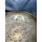 Vintage Brass Dragon Heavy Bowl Made India Engraved Asian Chasing Pearl Decor