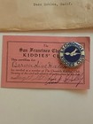 1928 San Francisco Chronicle Kiddies    Club Button  Membership Card And Envelope