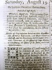 1758 French   Indian War Newspaper British Siege Leads2 Capture Louisburg Canada