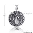 Mld 925 Sterling Silver Saint St Benedict Medal Pendant Necklace  Optional Chain