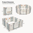 Foldable Baby Playpen 14 Panel Activity Center Safety Child Yard W  Lock Door