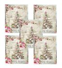 Christmas Cards Set Of 15 Size 4x5    Vintage Themed Xmas Tree Card Prints   cx15