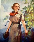 Girl Scout - 1937 Cardboard Poster - 25th Anniversary - Very Scarce