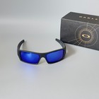Oakley Gascan Polarized Sunglasses Oo9014 Matte Black Fame Deep Blue
