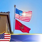 Embroidered Marine Corps Flag 2x3 Feet -double Sided Double Needle Stitched