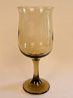 Set Of 4vintage Libbey Tawny Smoke Amber Wine-water Glasses Goblets Barware 12oz