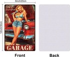 Retro Car Repair Pin Up Lady Tin Metal Signs 8x12 Inches Garage Vintage Painting