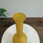 Vintage Yellow Frosted Art Glass Vase Bottle