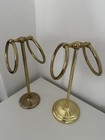 Vintage Brass Vanity Two Towel Ring Rack Set Of Two