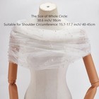 White Tulle Bridal Shawl  Pearl Bridal Cape Wrap  Wedding Shoulderless 