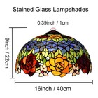 16 Inch Tiffany Style Stained Glass Lamp Shade Replacement Vintage Rose Lamps   