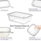 Ecoevo Glass Food Containers With Lid  Microwave Safe Grey-j4r