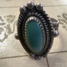 Vintage Native Navajo Bell Trading Post Turquoise Sterling Silver Ring Size 5 5