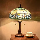 Tiffany Table Lamp Stained Glass Victorian Style Bedside Lamp Blue Baroque Readi