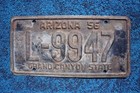 1956 Gila County Arizona License Plate