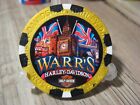 Warr s Harley Davidson Poker Chip - Big Ben - London  England - Gold Black White