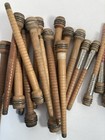 Wood Spools  Bobbin  Quills 7  Silver Sleeve And 8 75   Primitive Lot Of 30