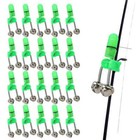 20 Pcs Led Night Fishing Bite Bait Alarm 2 Bells Light Rod Tip Clip Alert Ring