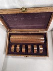 Vtg Peach Reynolds 1984 Kaleidoscope Walnut Veneer Inlay Set 6 Diff  Object Cell