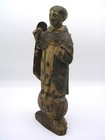 Antique Folk Art Hand Carved Wooden Santos Figure  polychrome   12    Tall