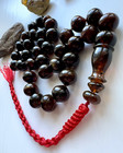 Natural Baltic Amber 47g  Islamic Prayer Rosary 33 Pumpkin Cherry Pressed Beads