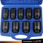 9pcs 1 2  Drive Deep Impact Socket Set - Metric Axle Hub Nut Sockets 29-38mm
