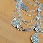 Boho Silver Coin Barefoot Sandal Anklet Multilayer Foot Chain 10in 45g